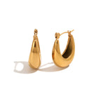 Front and angled views of polished stainless steel U hoops