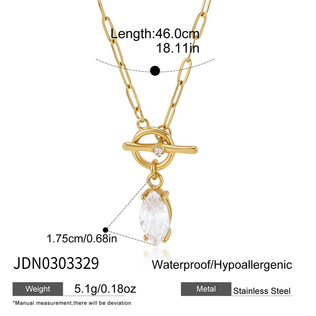 Stainless steel toggle necklace length and pendant measurements