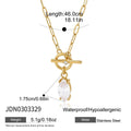 Stainless steel toggle necklace length and pendant measurements