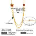 Gold-Tone Resin Bead Stainless Steel Necklace Collection size and proportion reference