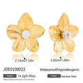 Gold-Tone Floral Stainless Steel Earring Collection variant reference