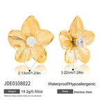 Gold-Tone Floral Stainless Steel Earring Collection variant reference