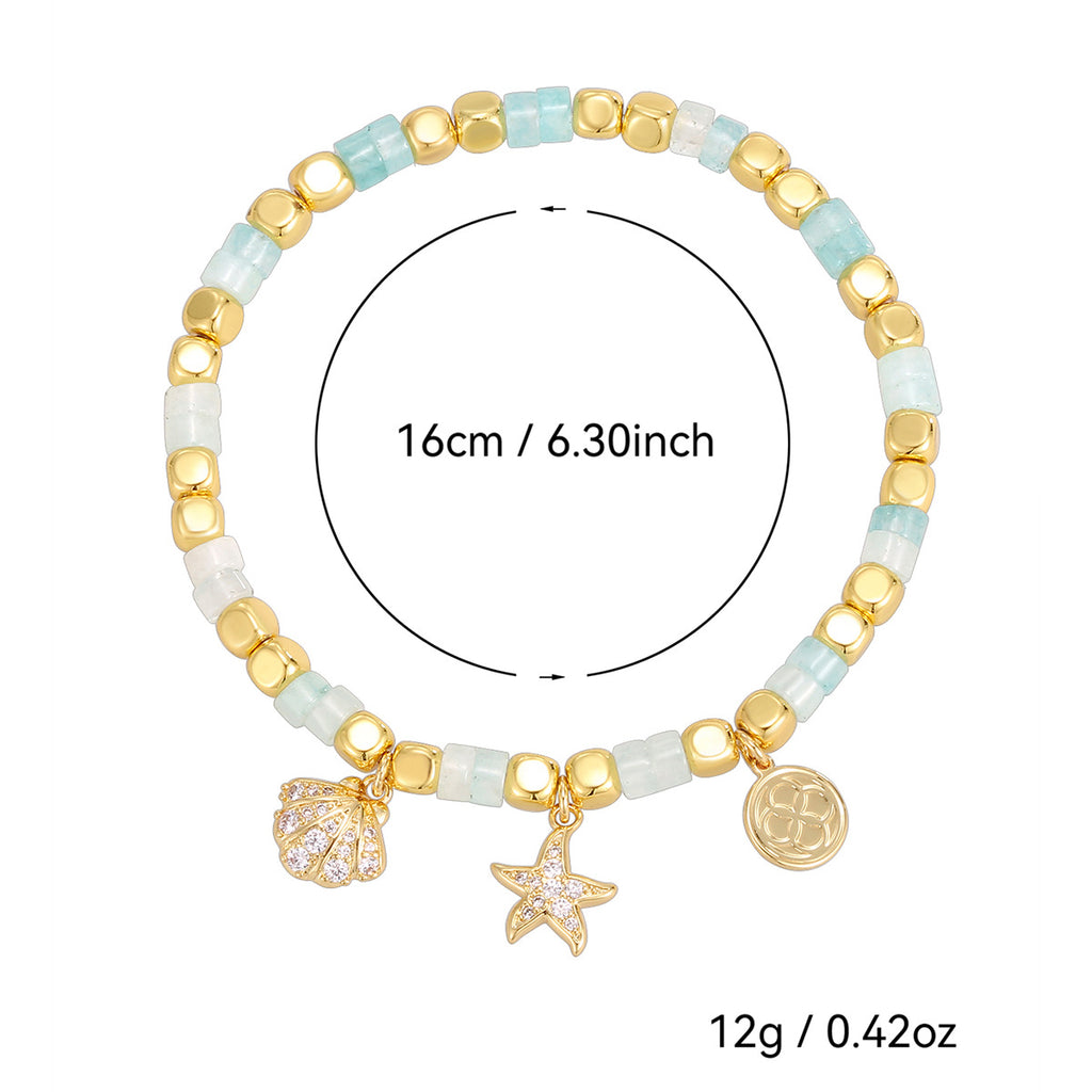 shell and starfish beaded bracelet size and supplier-listed weight