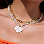 Gold-Tone Butterfly Heart Stainless Steel Necklace Collection – styled view