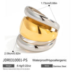 Two-Tone Sculptural Stainless Steel Ring Collection variant reference