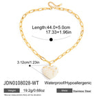 White heart pendant necklace specification view