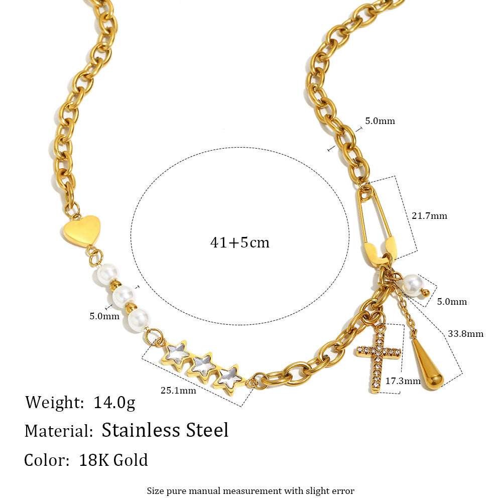 charm necklace dimensions with 41 plus 5 cm chain and 14 g listed weight