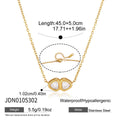 Horizontal two-stone necklace dimensions and clasp reference