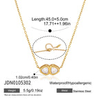 Horizontal two-stone necklace dimensions and clasp reference