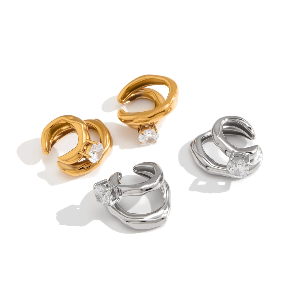 Double-loop cuffs showing open ends