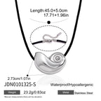 Silver tone shell necklace with pendant width and extension