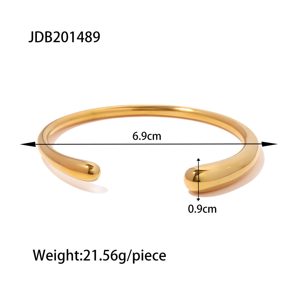 Polished rounded stainless steel cuff dimensions