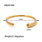 Polished rounded stainless steel cuff dimensions