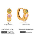 Gold-tone green, pink and yellow hoop dimensions