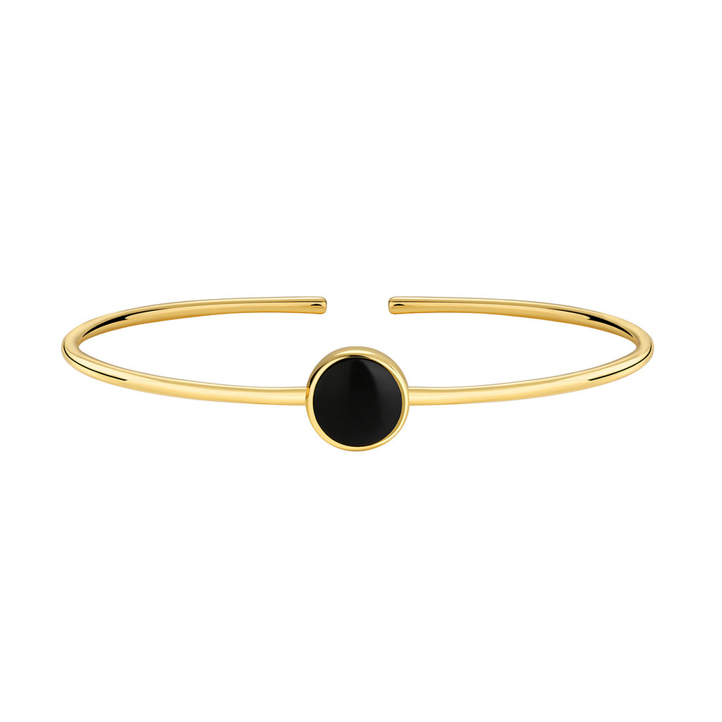 centered catalog view of minimalist black agate bangle