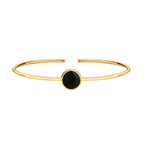 centered catalog view of minimalist black agate bangle