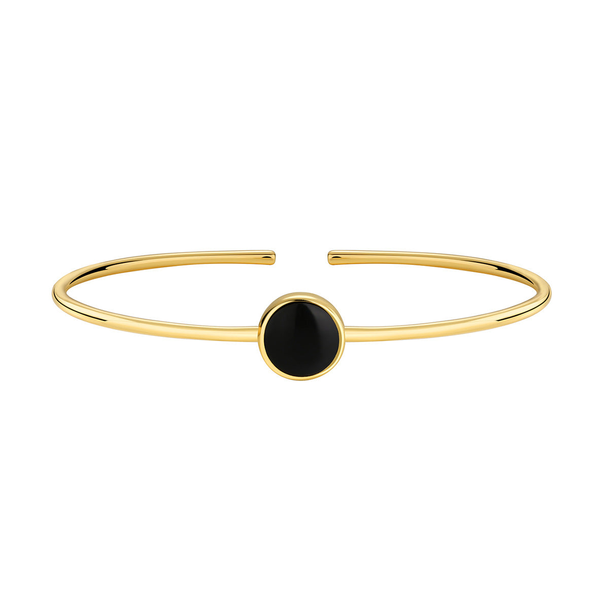 centered catalog view of minimalist black agate bangle