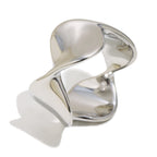 isolated silver finish stainless steel wave ring
