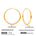 65 mm gold plated graduated hoop earring dimensions