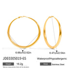 65 mm gold plated graduated hoop earring dimensions