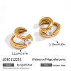 Gold-tone ear cuff dimensions and stone setting