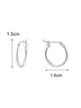 silver-finish classic round hoop earrings in 16 mm diameter
