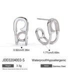 Pink Clear-Stone Stainless Steel Hoop Earring Collection back and closure detail