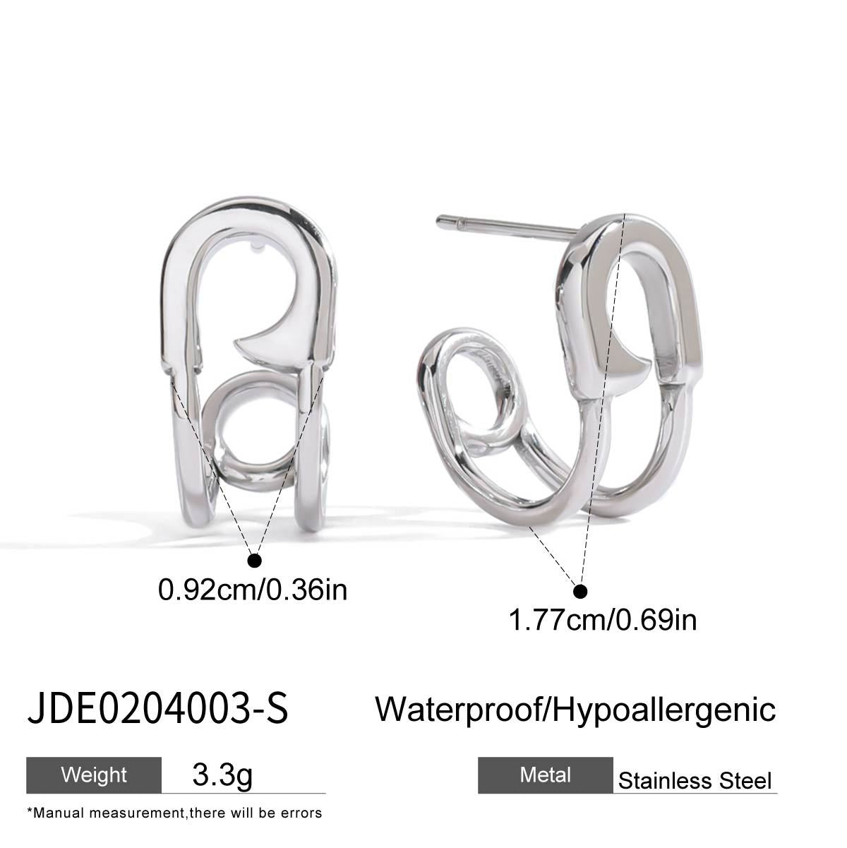 Pink Clear-Stone Stainless Steel Hoop Earring Collection back and closure detail