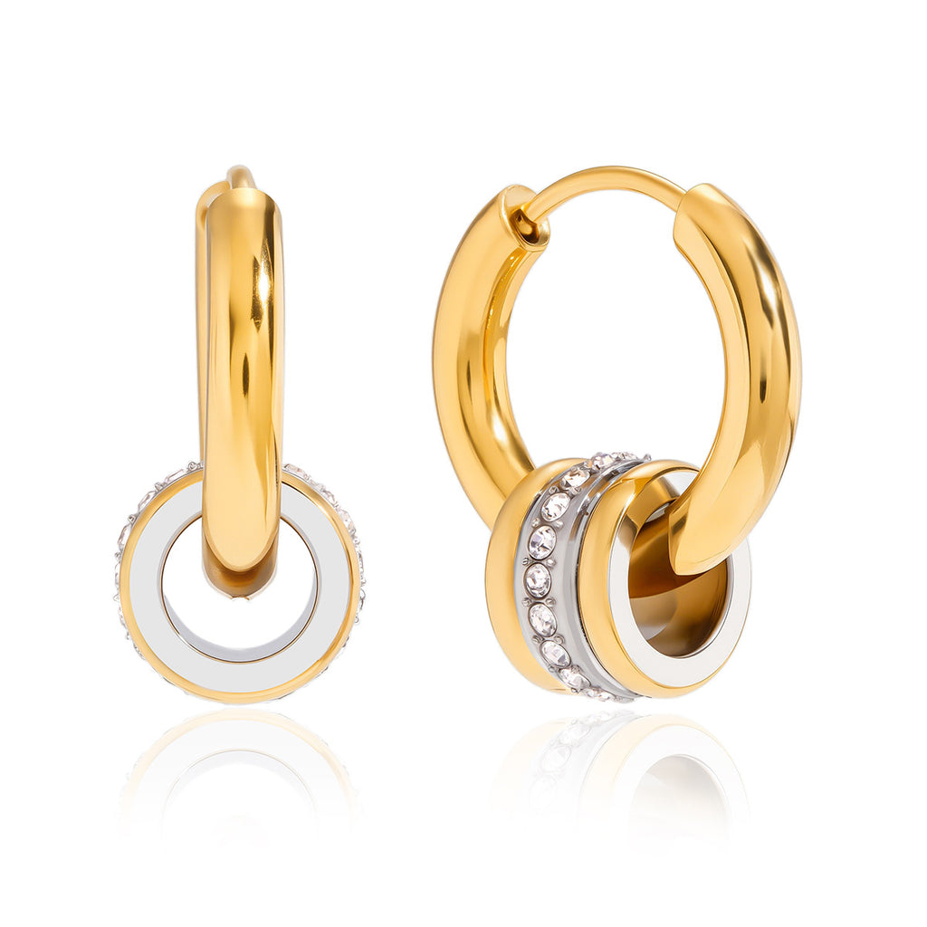 Front view of two-tone interlocking loop hoops