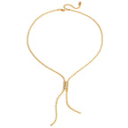 Full stainless steel Y necklace with two hanging chain tails