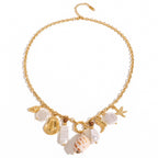 Gold-Tone Stainless Steel Ocean Charm Necklace — alternate angle