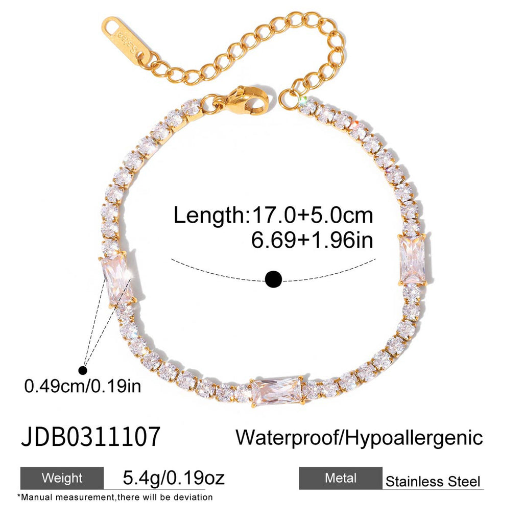 Stainless Steel Bracelet and Ring Collection with Clear Accents alternate variant view