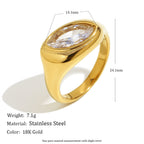 marquise clear stone signet ring with 14.1 mm face and 7.1 g listed weight