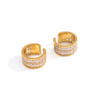 Gold-tone two-row cuff front and back profiles