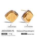 Wholesale Gold-Tone Stainless Steel Floral Stud Earring Collection - scale reference