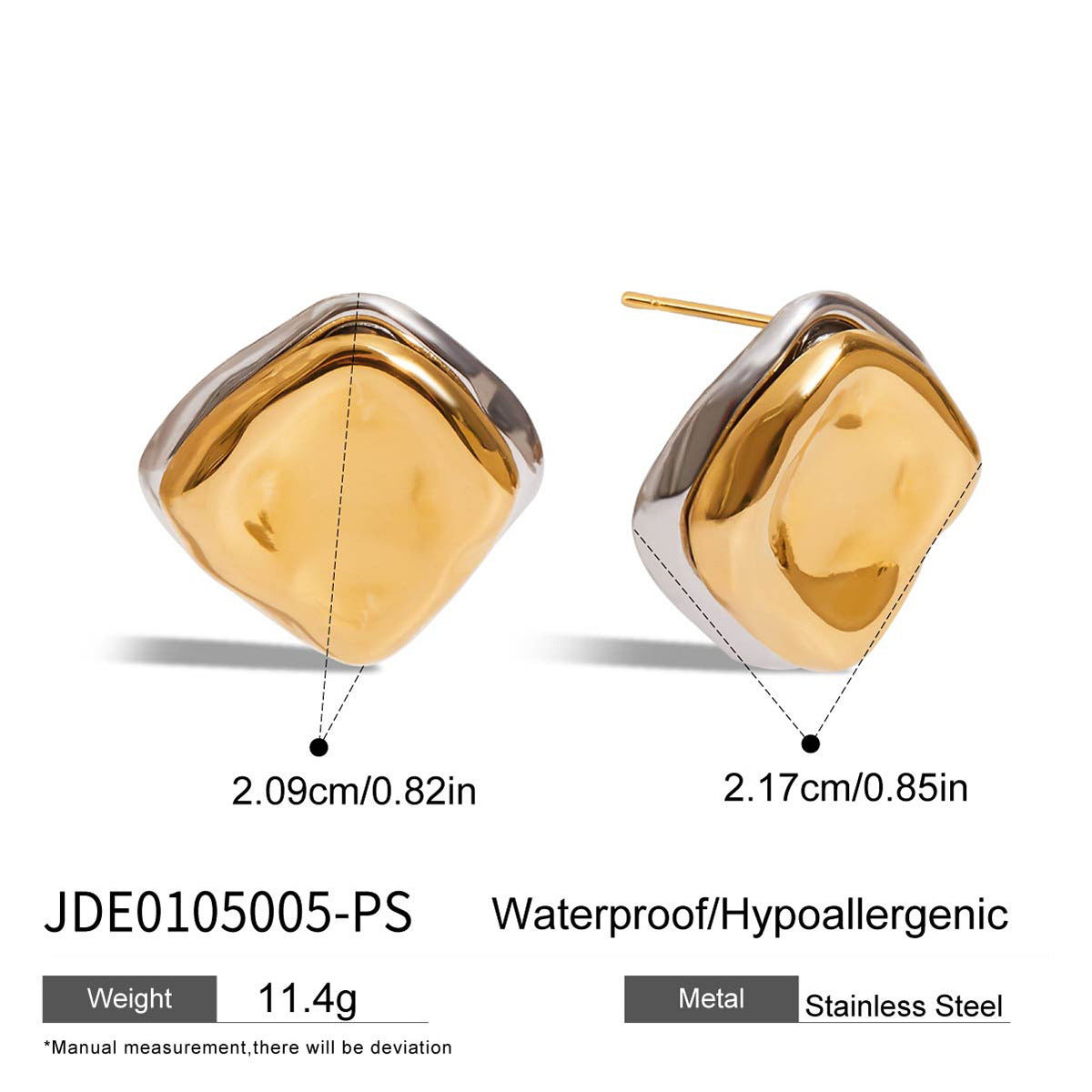 Wholesale Gold-Tone Stainless Steel Floral Stud Earring Collection - scale reference