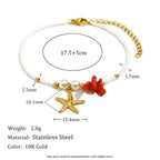 starfish bead bracelet with 17.5 cm length and 5 cm extension shown