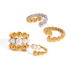 Pearl-Look Bead Stainless Steel Ring Collection — alternate angle