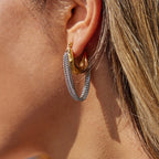 Gold-Tone Pearl-Look Chain Tassel Stainless Steel Drop Earrings styled product view