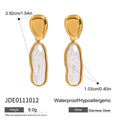 Gold-Tone Baroque Pearl-Look Stainless Steel Drop Earrings — wholesale view 5