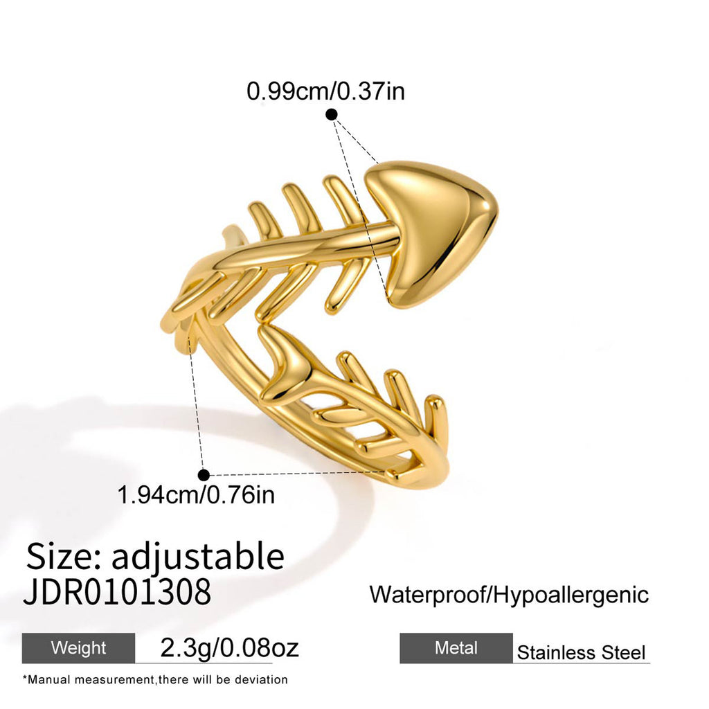 Adjustable stainless steel fish ring measurement image
