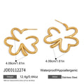dimensions of the gold plated open clover statement earrings