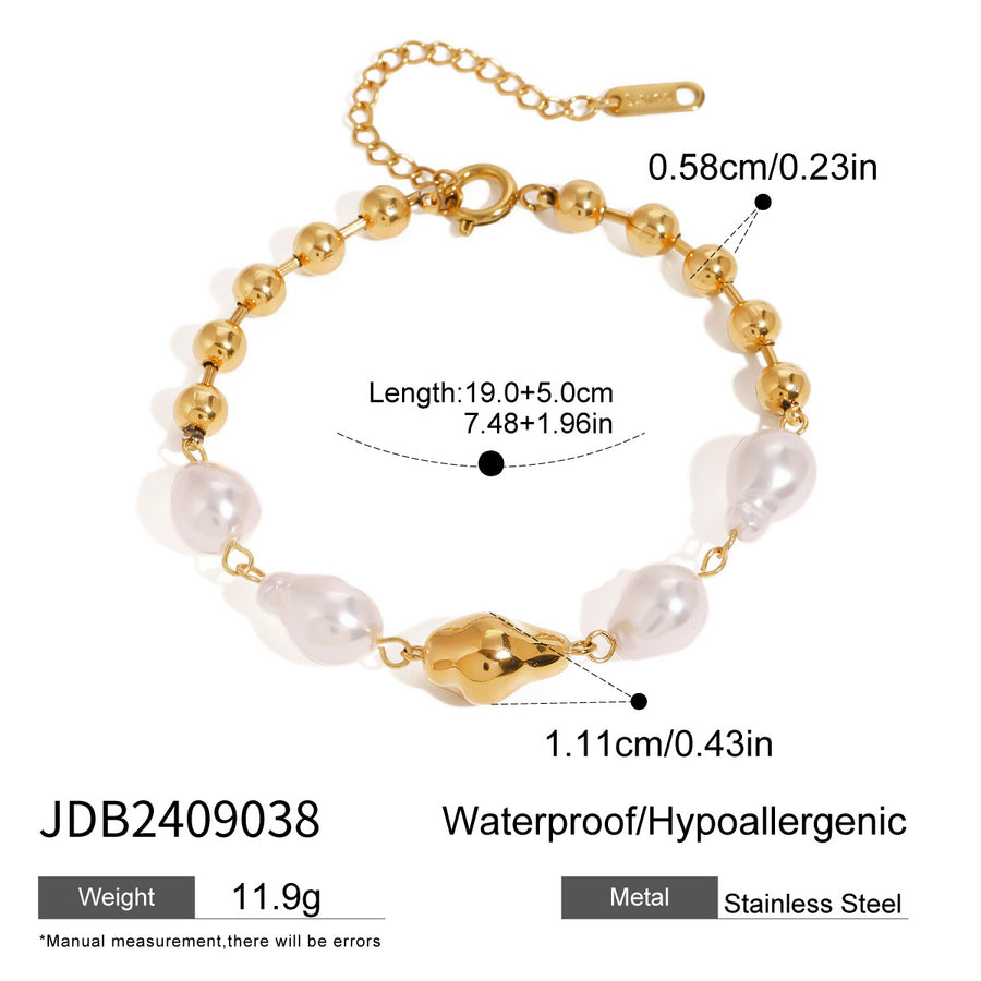 Bead bracelet showing length, extension and bead measurements