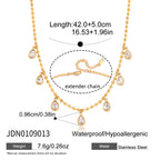 Teardrop-accent layering necklace measurement guide
