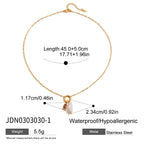White pearl drop necklace with clear accent dimensions