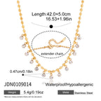 Gold-tone clear fringe necklace dimensions