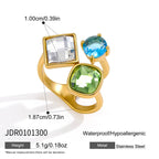 Three-color stainless steel ring with front measurement diagram