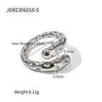 Textured triple-band stainless steel ring dimensions