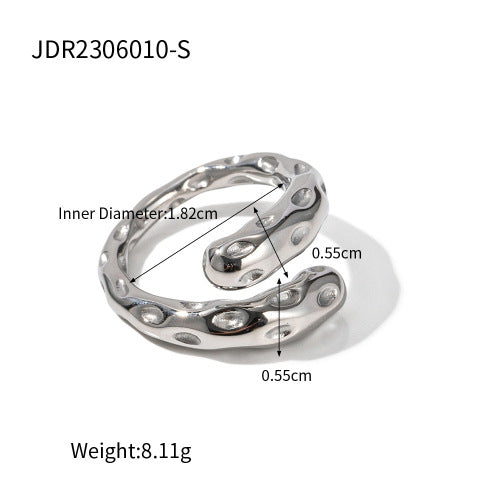 Textured triple-band stainless steel ring dimensions