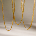 Three link chain profiles hanging side by side